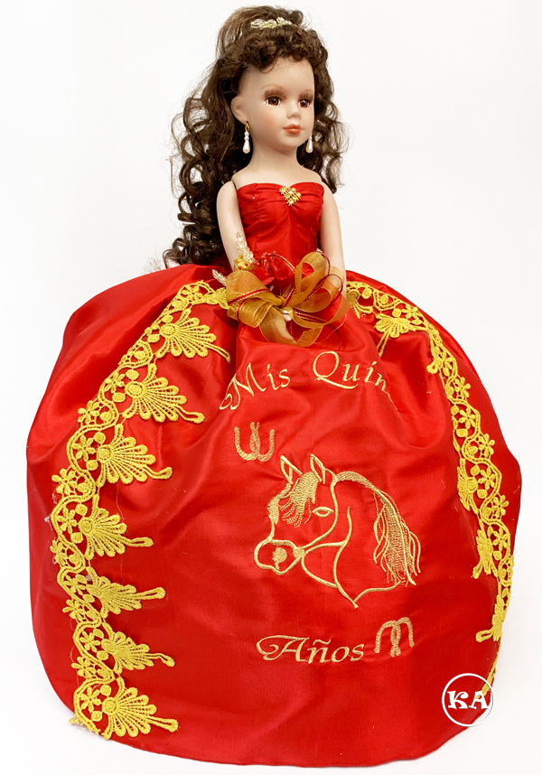 quinceanera doll red dress