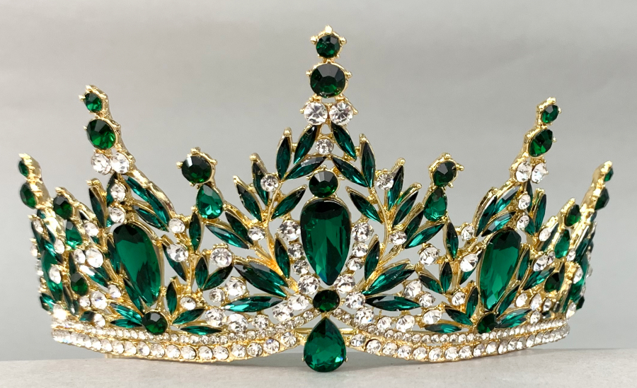 tiara v-9007  hunter green with gold