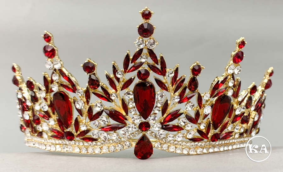 tiara v-9007 red with gold