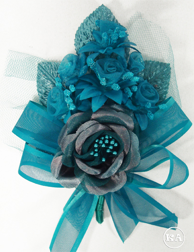 corsage teal blue