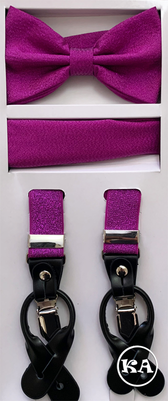 fuchsia metallic suspender
