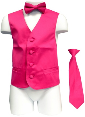 boys vest set hot pink