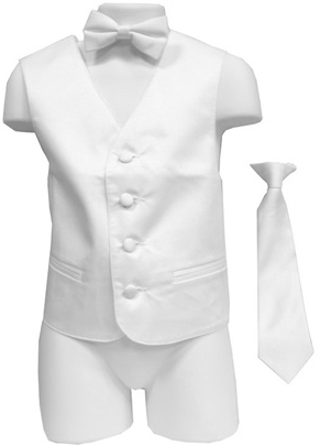boys vest set white